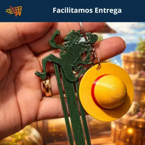 CHAVEIRO ONE PIECE - CHAPEU DO LUFFY - BRINDE - FACILITO ENTREGA
