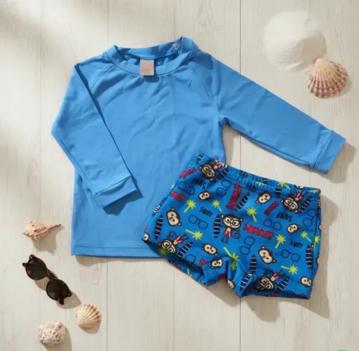 Kit sunga + camisa UV bebê