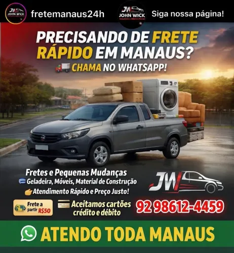 Frete em toda Manaus - Entrega Rápida | Geladeira, Sofá, Mudanças | Entregas