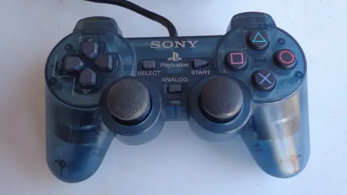 Controle Ps2 Azul Claro Transparente Original Serie A 100% (Usado)