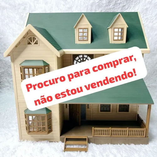 Casa sylvanian families green hill house telhado verde colecionador 