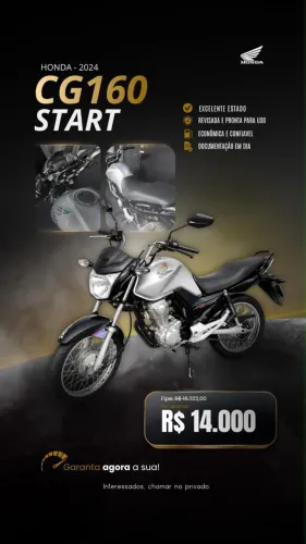 Honda CG 160 Start 2024 - Impecável - Abaixo da FIPE!