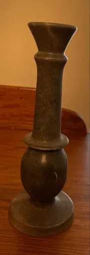 Castiçal De Pedra Sabão Tradicional Colonial Para Vela Palito 20cm