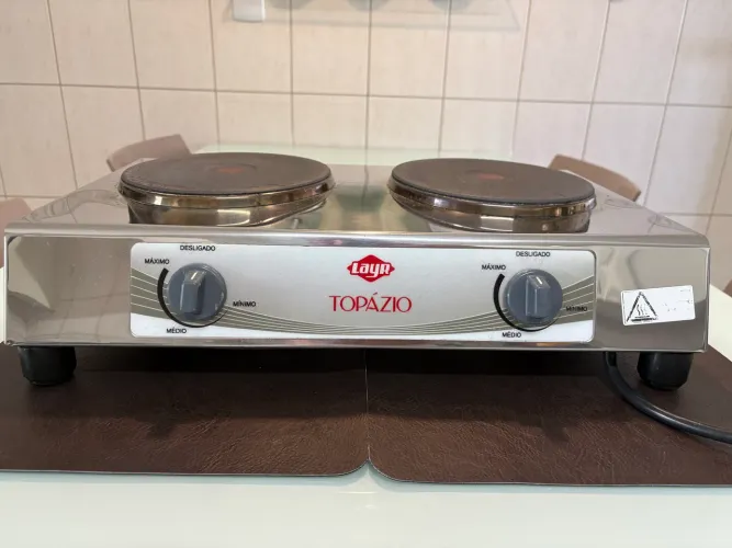 Fogão Elétrico Layr Topázio 4.0 2 Bocas Aço Inox 220v