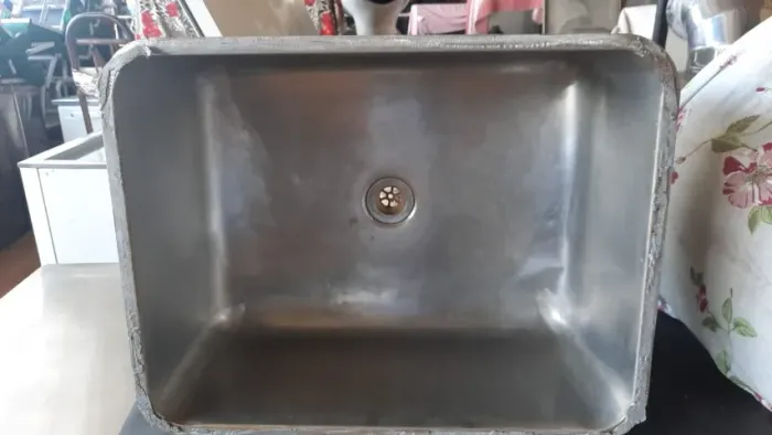 Cuba tanque de inox 304 grosso industrial 0,66x0,50x0,30cm bem conservado