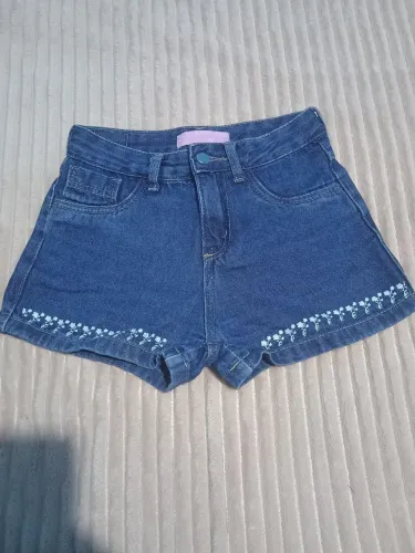 Short jeans infantil feminino tamanho 10 anos
