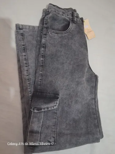 Calça cargo wide leg