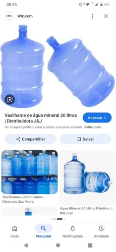 2 Vasilhames de Água Mineral 