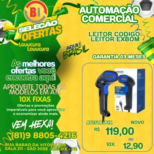 Leitor de Codigo de Barras Varios Modelos Com Garantia 