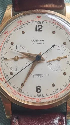 Relógio suiss Cronograph ouro 18k impecável! Anos 40.