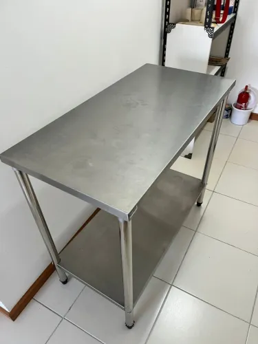 Bancada Mesa Inox Com Paneleiro