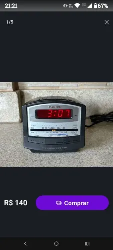 Vendo rádio relógio Aiwa vintage em excelente estado de conservação.