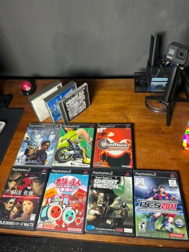 Título Lote 7 Jogos PS2 Originais - 4 Japoneses: Taiko no Tatsujin, drumMania, MotoGP