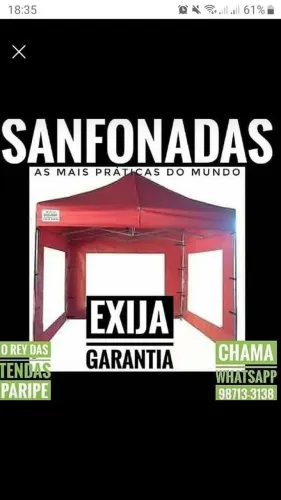 Tenda sanfonada monta rápido