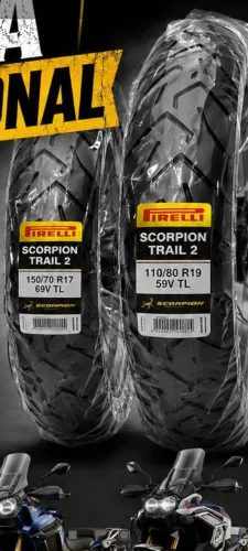 Pneu pirelli scorpion trail 2 , dianteiro e traseiro, (150/70 r17 & 110/80 r19) motos bigt