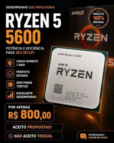 Ryzen 5 5600, perfeito estado!!