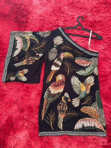Vestido Farm Original - Estampa Floral com Pássaros