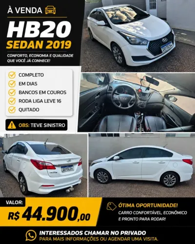 Hyundai HB20S Unique 1.0 Flex 12V Mec. 2019