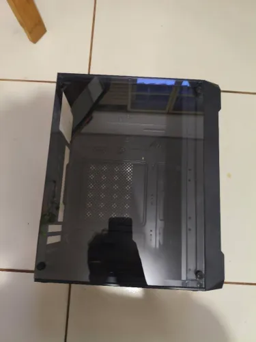 Gabinete m-atx preto lateral de vidro