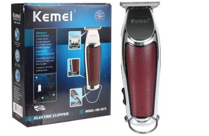 Maquina De Acabamento Cabelo Barba Profissional Sem Fio Kemei Km-1875 Bivolt