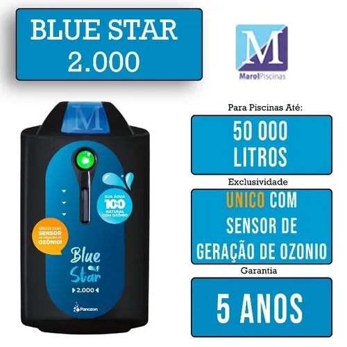 Ozonizador Blue star 2000 Piscinas Até 50.000 Litros 220v - Entrega em Brasília.