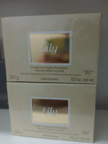 Creme acetinado hidratante Lily O Boticário 250g