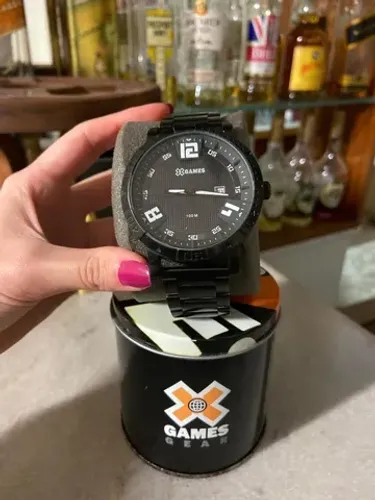Relógio X Games preto pulseira de aço