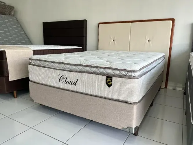 Cama Box Casal Molas Ensacadas Pillow Top D33 Marca Luckspuma, Nova!