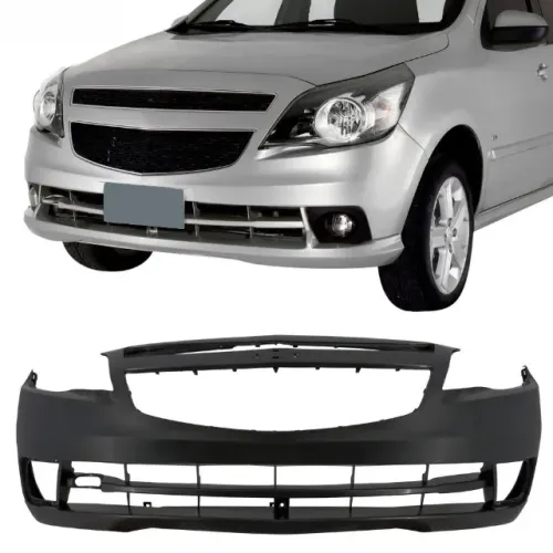 Parachoque Dianteiro Chevrolet Agile 2010 a 2013 - Preto Liso - Furo Farol Auxiliar