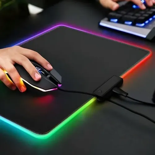 Mouse Pad Gamer RGB com 7 Modos de Iluminação e Garantia