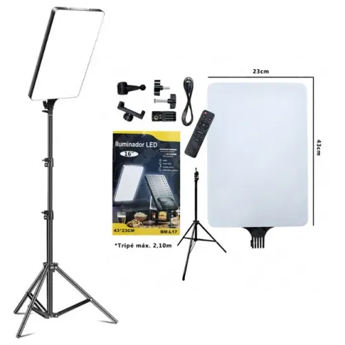 Iluminador Led B-Max BM-L17 Ring Light 16" + Tripé 2.10m - WZetta