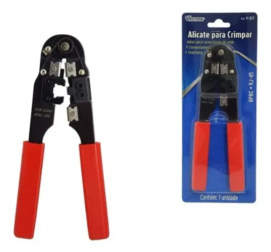 Alicate Para Crimpar Conector de Rede RJ45, 8P8C Western(NOVO)