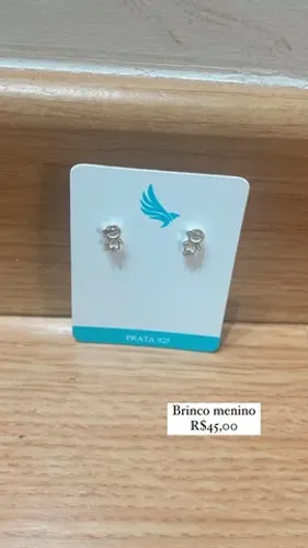 Brinco menino Prata 925 legítima 