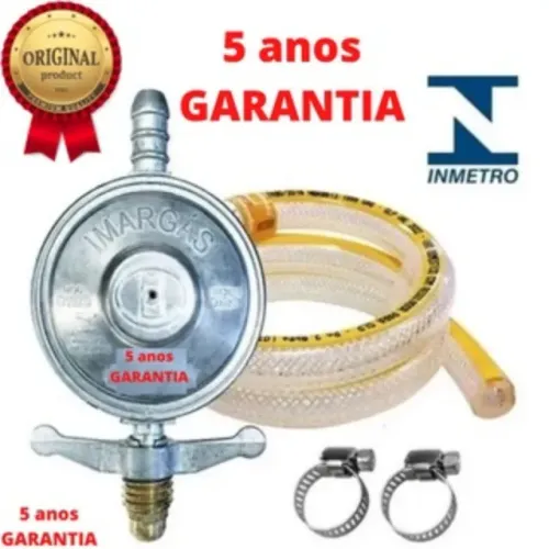 Kit Registro Regulador De Gás E mangueira Baixa pressão Para Fogões Fornos