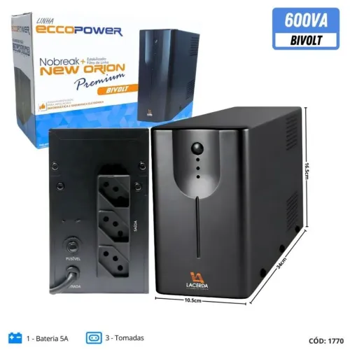 Nobreak New Orion 600VA Bivolt - LacerdA