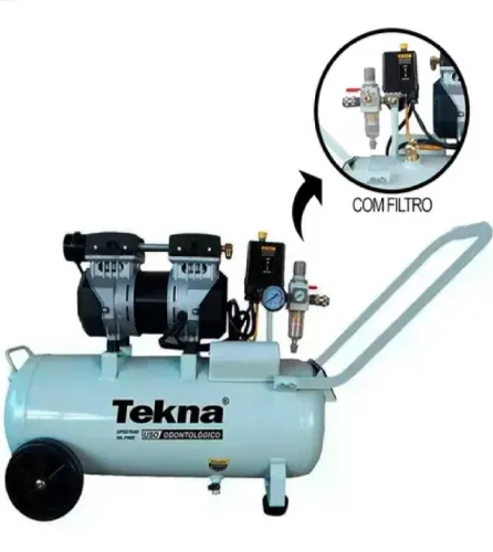 Compressor De Ar Odontológico 6,4 Pés 35l Cpsd7040 Tekna Cor Branco Fase elétrica Monofási