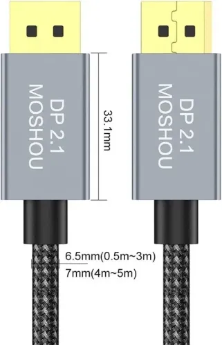Novo cabo Display port Moshou versão 2.1  16k (15360 × 8640)- 360 Hz  version 2m