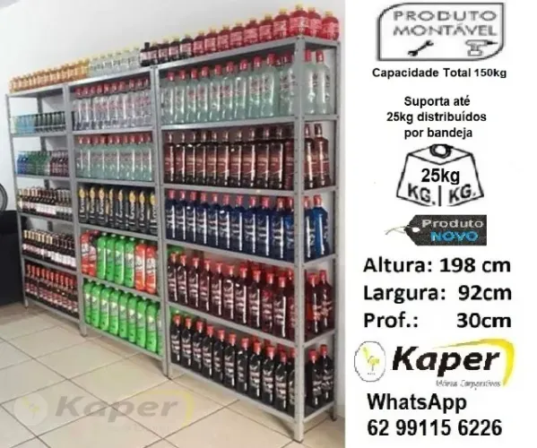 Estante de aço cinza ( novo ) organização e praticidade em qualquer ambiente!