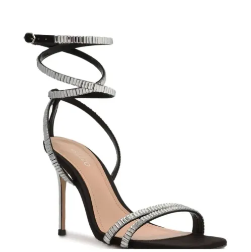 Sandália Glamour Arezzo Pedras Strass Salto Fino