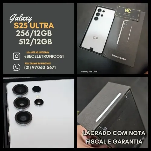 Galaxy S25 Ultra 256/512GB Lacrado com Nota Fiscal