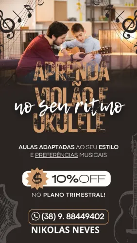 Aulas de violão e Ukulele
