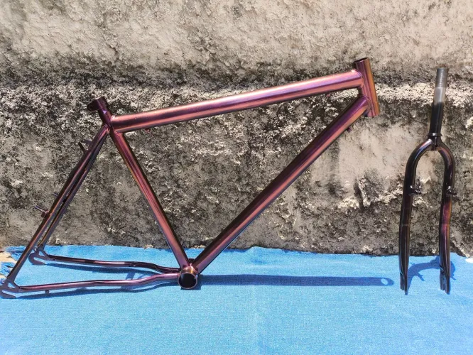 Quadro bicicleta com pintura especial camaleão 