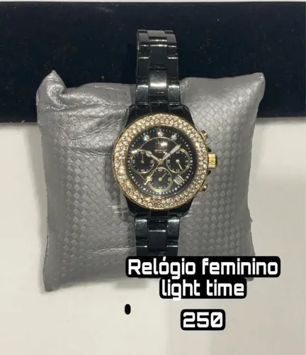 Relógio feminino Light Time com design com cristais esportivo chique