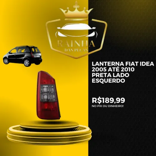 Lanterna Fiat Idea 2005 até 2010 Preta Lado Esquerdo