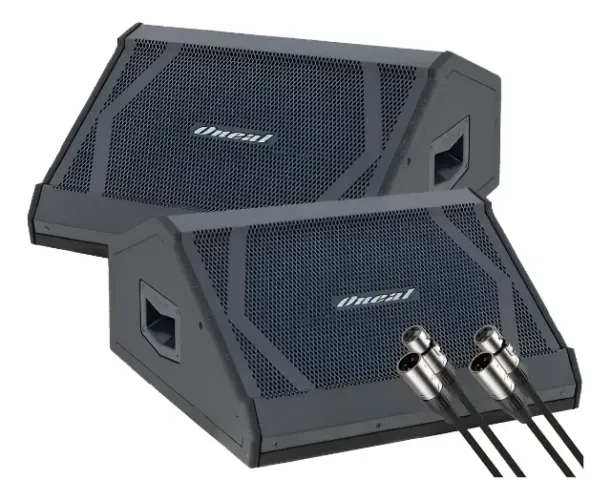 Kit 2 Monitores Slim Retorno Ativo Digital Oneal Opmv-1812d Preto