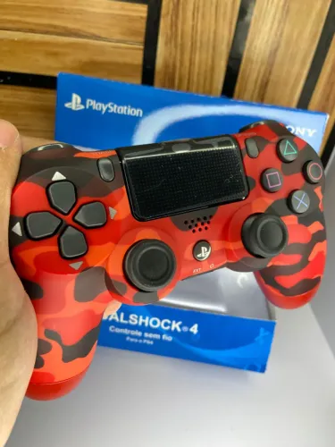 Controle de ps4 vermelho Camuflado an3