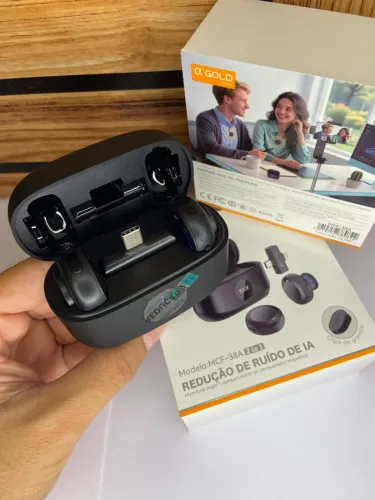 12 Microfone Lapela Duplo sem Fio MCF-38 A Gold an4