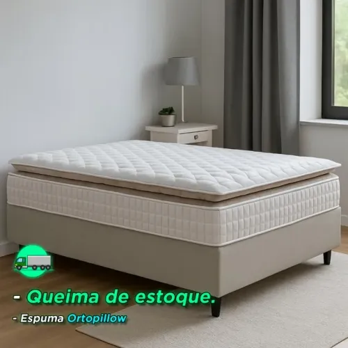 Pré-Black Friday! Camas Box Casal D45 Com Pillow - Pagamento na Entrega