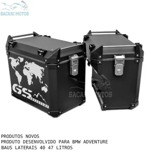 Bauletos Laterais 40 47 Litros BMW Adventure 850 900 1200 1250 encaixe suporte original