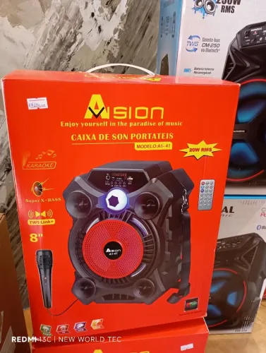 Caixa de Som Portátil Asion 20W RMS - Bluetooth - Karaoke